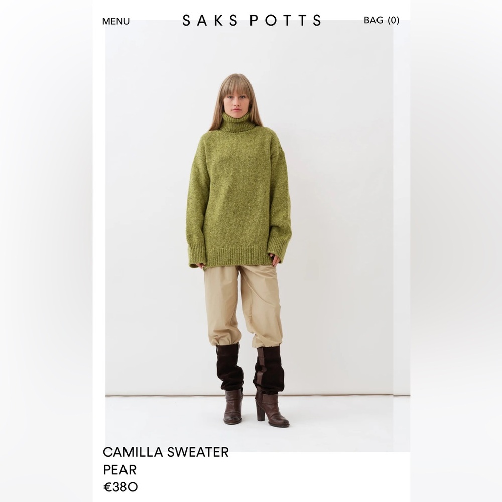 Saks Potts Camilla Wool Sweater in Pear Green